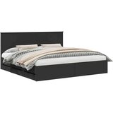  Konstrukcija postelje Črna 200 x 200 cm Inženirsko leseno, (5000121516) | Shoptok.si
