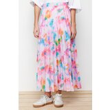 Trendyol Lilac Floral Pattern Pleated, Elastic Waist Woven Skirt | Shoptok.si