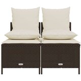  4-dijelni set vrtnih sofa od poliratana s jastucima smeđi | shoptok.hr
