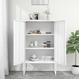  Visoka komoda bijela 80 x 35 x 135 cm čelična | shoptok.hr