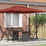 vidaXL Prožni Roma parasol Terra Cotta 286x285x265 cm aluminij | Shoptok.si