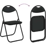  Zložljiva stolica 2 pcs Črna 48 x 43,5 x 81 cm Umjetno usnje, (5000296816) | Shoptok.si
