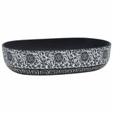 Maison Chic Umivalnik - Kopalna umivalnik Nadpultni črn in moder ovalen 59x40x14 cm keramika, (21684847) | Shoptok.si