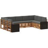  Sekcijska garnitura 9 pcs Prirodna i antracit Poliester | shoptok.hr