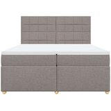 vidaXL Krevet s oprugama i madracem smeđesivi 200x200 cm od tkanine | shoptok.hr