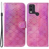 INORCO Usnjena torbica z bleščečim cvetličnim vzorcem za telefon Nokia C22, ovitek za pametni telefon s stojalom denarnica, (22033182) Cene