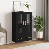 vidaXL Visoka omara črna 69,5x31x115 cm inženirski les Cene