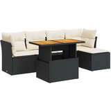  6-dijelni set vrtnih sofa s jastucima crni od poliratana | shoptok.hr