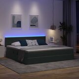  LED krevet za pohranu s madracem Tamnosiva 200 x 200 cm Baršun | shoptok.hr