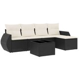  6-dijelni set vrtnih sofa s jastucima crni od poliratana | shoptok.hr