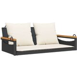 Klupa za ljuljanje s jastucima crna 109x62x40 cm od poliratana | shoptok.hr