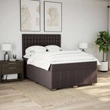 vidaXL Box spring postelja z vzmetnico temno rjava 160x200 cm blago, (21309407) | Shoptok.si
