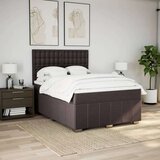 vidaXL Krevet s oprugama i madracem tamnosmeđi 160x200 cm tkanina | shoptok.hr