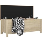  Kutija za pohranu s jastukom boja hrasta 105x40x45 cm drvena | shoptok.hr