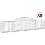 vidaXL Obokana gabionska košara 9 kosov 300x30x60/80 cm cinkano železo, (20758087) Cene