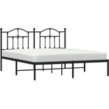 Metalni okvir za krevet s uzglavljem crni 160x200 cm | shoptok.hr