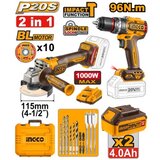  INGCO Aku set (ugaon brusilica+udarna bušilica 60nM) SUPER CKLI20273E | ePonuda.com