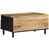 vidaXL Kava miza črna 80x54x40 cm Masivni neobdelan les Mango | Shoptok.si