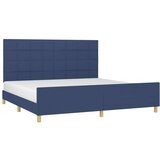  Posteljni okvir z vzglavjem moder 200x200 cm blago, (20906411) | Shoptok.si