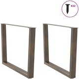  noge jedilne mize v-oblika 2 kosa naravno jeklo 100x(72-73,3)cm, (21828259) | Shoptok.si