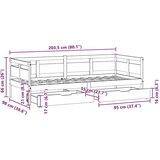 vidaXL Dnevna postelja s predali bela 90x200 cm trdna borovina | Shoptok.si
