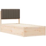 vidaXL Krevetni okvir s tapiciranim uzglavljem Sivo-smeđa 90 x 190 cm | shoptok.hr