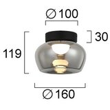  LED stropno svetlo NADIA LED/9W/230V, Ø 16 cm, zadimljeno/crno | Eponuda.com