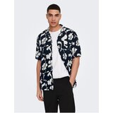 Only Dark blue men's patterned short sleeve shirt & SONS D - Men | shoptok.hr