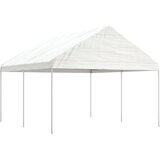  Sjenica s krovom bijela 4,46 x 4,08 x 3,22 m polietilen | shoptok.hr