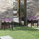 vidaXL vrtne sadilice 2 kom crne 70 x 70 x 70 cm od masivne borovine | shoptok.hr