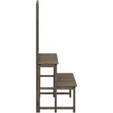 vidaXL stojalo za rastline z oporno mrežo sivo 70x42x115 cm les jelke | Shoptok.si