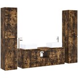  Set namještaja za kupaonicu 5 kom. Dimljeni hrast Smeđa 33 x 34.5 x 160 cm | Shoptok.si