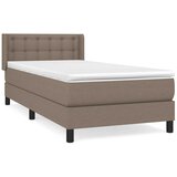  Krevet s oprugama i madracem smeđesivi 90x200 cm od tkanine | shoptok.hr