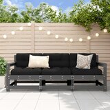 Maison Chic Seti vrtnega pohištva - Vrtna garnitura - Vrtni pohištvo set 3-delna siva trdna borovina, (21809665) | Shoptok.si