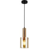  ITALUX PND-5581-1-BRO+AMB - Visilica na sajli SARDO 1xE27/40W/230V crna/mesing | Eponuda.com