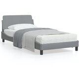 vidaXL Posteljni okvir z vzglavjem svetlo siv 100x200 cm blago | Shoptok.si