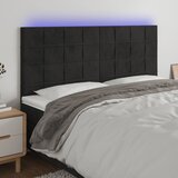 vidaXL LED uzglavlje crno 160x5x118/128 cm baršunasto Cijene