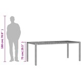  Vrtni stol s pločom od drva bagrema crni 190x90x75cm poliratana | shoptok.hr