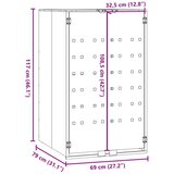vidaXL Spremište za jednu kantu za otpad crno 69 x 79 x 117 cm čelično | shoptok.hr