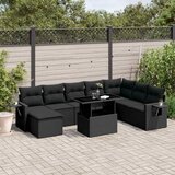 8-dijelni set vrtnih sofa od poliratana s jastucima crni Crna 100 x 55 x 73 cm | Shoptok.si