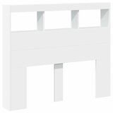 Ormarić za uzglavlje s LED svjetlima bijeli 120 x 17 x 102 cm | shoptok.hr