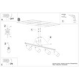  Stropna svetilka LEMMI 4L črna, (21347823) | Shoptok.si