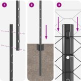 vidaXL Ograje U-kanala 22 kosov Siva 140 cm Jeklo | Shoptok.si