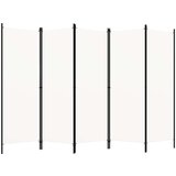 vidaXL Sobna pregrada s 5 panela krem-bijela 250 x 180 cm | shoptok.hr