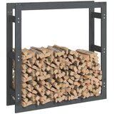  Stalak za drva za ogrjev sivi 100x25x100 cm od masivne borovine | shoptok.hr