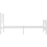  Metalni okvir kreveta uzglavlje i podnožje bijeli 75x190 cm | shoptok.hr