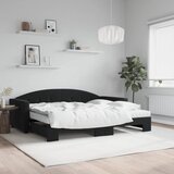 vidaXL Izvlečna dnevna postelja z vzmetnicami črna 90x200 cm žamet Cene