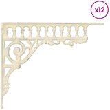  Nosači za zidne police 12 kom. Antič White 27,5 x 23 x 4 cm | shoptok.hr