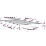  Posteljni okvir črn 100x200 cm trdna borovina, (20727221) | Shoptok.si
