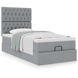  Otomanski okvir kreveta s madraca svijetlosivi 90x190cm tkanine | shoptok.hr